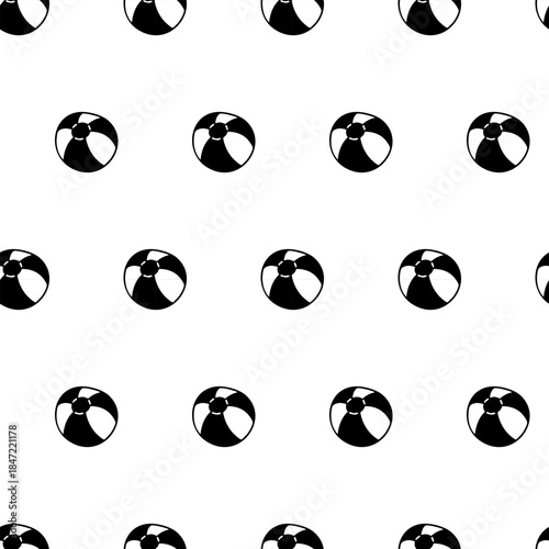 Seamless pet pattern with toy ball. Hand drawn vector pet background 