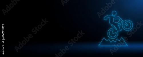 Neon Trail Blazer: The Thrill of Off-Road Cycling, Glow Ride: Extreme Stunts and Mountain Biking, Digital Descent: Freeride Cycling in Neon