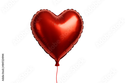 Single Red Heart Shaped Balloon Floating in Air