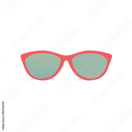 red sunglasses isolated on white