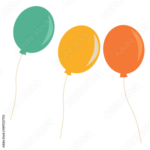 colorful balloons isolated on white