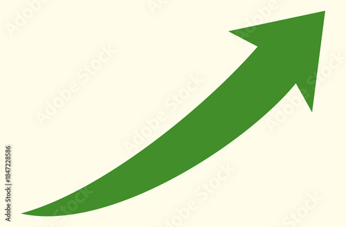 Green arrow vector icon showing direction symbol with flat style design. Jump icon