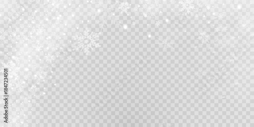 Simple heavy snowflakes design. Wintertime speck freeze shapes. Snowfall weather white blue illustration. Scattered snowflakes december theme. Snow hurricane landscape.	