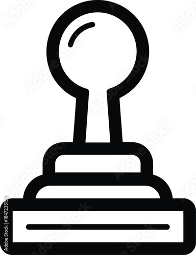 Black Outline Icon Depicting a Gear Stick, Automotive Transmission Control Interface Style