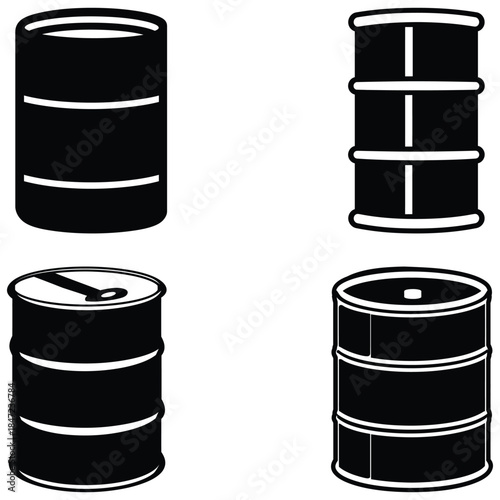 Industrial Oil Drum black icon vector illustration design