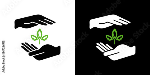Hands nurturing a green plant symbolizing care and growth