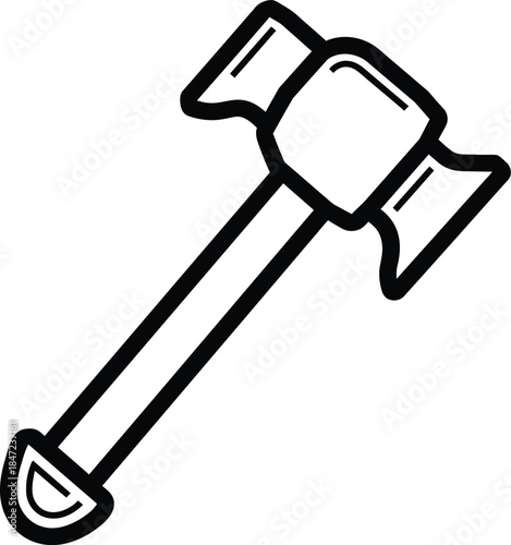 Black and White of a Halligan Bar, a Multifunctional Tool for Firefighters