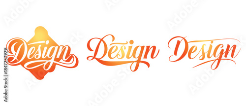 Design text calligraphy and typography white template design.