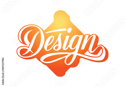 Design text calligraphy and typography white template design.