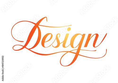 Design text calligraphy and typography white template design.