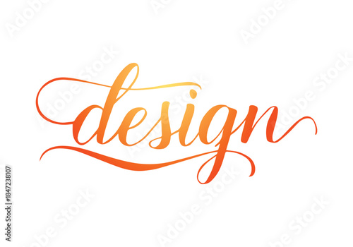 Design text calligraphy and typography white template design.