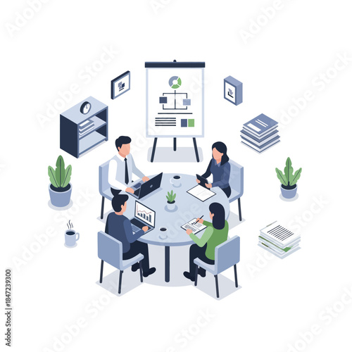 Business Team Meeting Around Table.