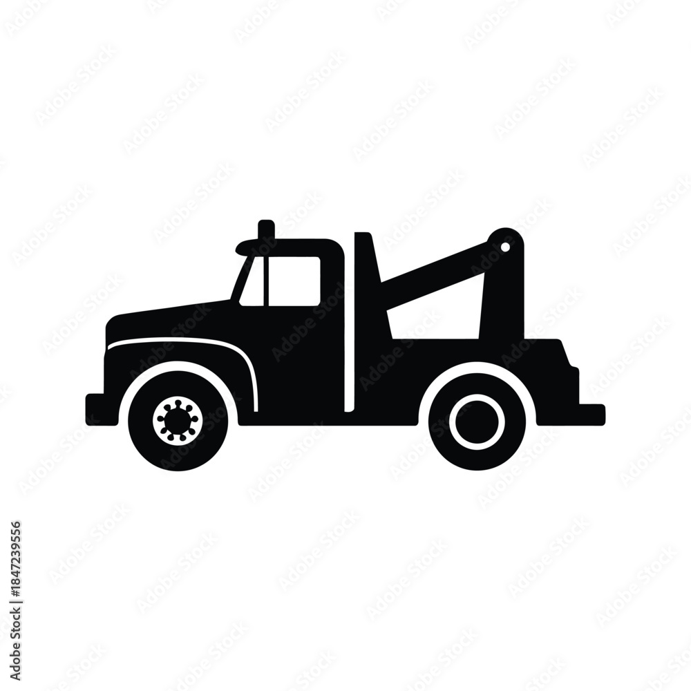 Fototapeta premium A stylized black silhouette of a watering can sits on a white background