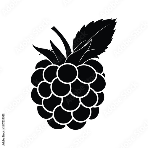 Simple black tow truck features towing gear on a white background