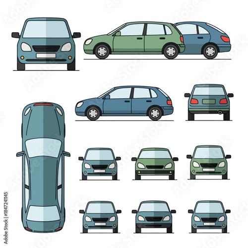 Collection of Cars from Different Angles.