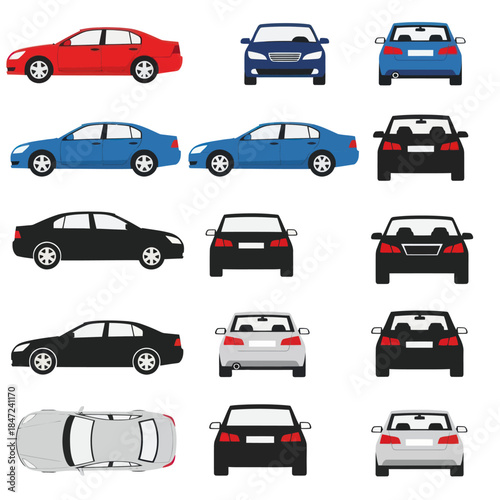 Collection of Various Car Illustrations and Designs.