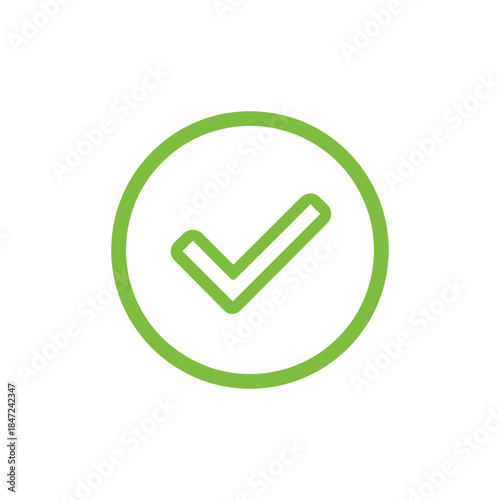A light green check mark is shown in a light green circle