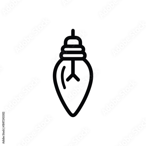 A minimalist line art icon depicts a lightbulb against a white background