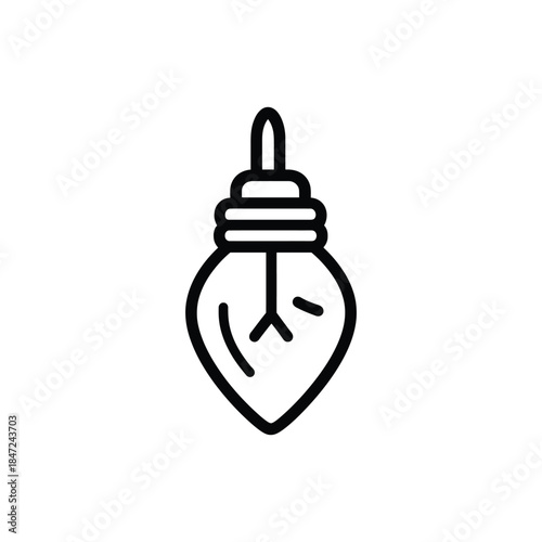 Black bulb outline features a rounded shape and simple internal filament on white background