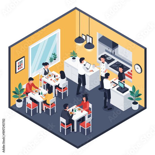 Isometric View of Modern Office Space.