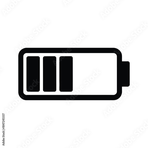 A depleted battery icon signals a low charge on white background