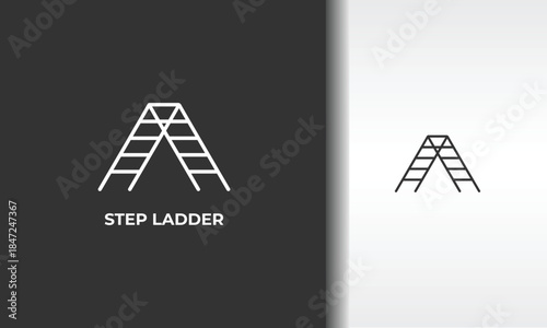 Step Ladder Vector, Icon Or Logo Sign Isolated Symbol Illustration