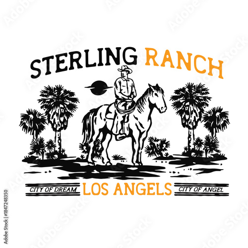 Sterling Ranch Western Vintage Illustration