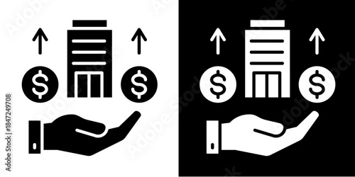 Capital Raising Icon Set White Style Collection