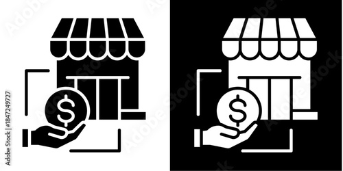 Retail Investor Icon Set White Style Collection