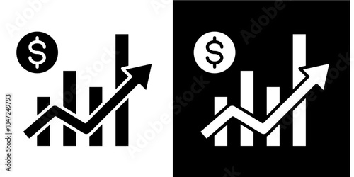 Initial Share Price Icon Set White Style Collection