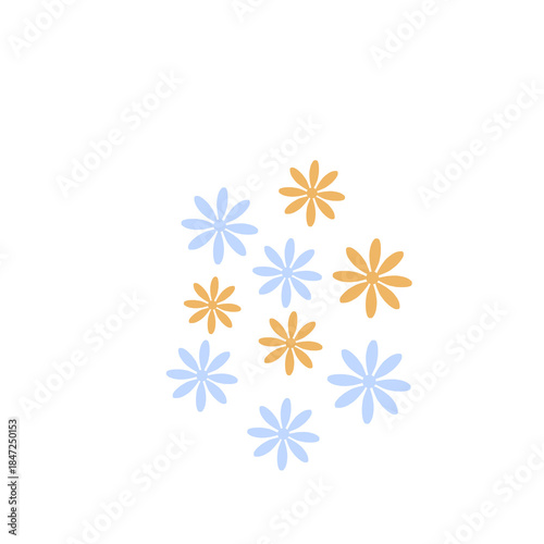 Group of Cute Colourful Flowers illustration art