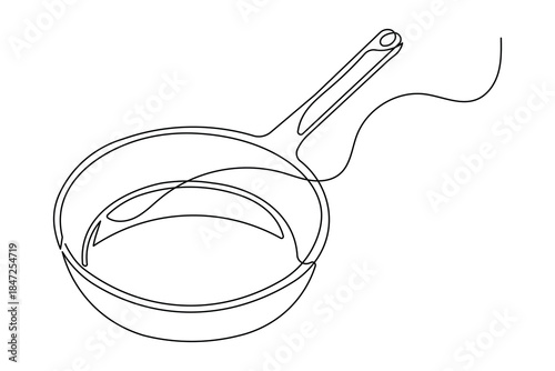 Cooking equipment continuous line drawing isolated kitchenware element