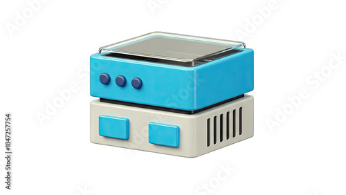 Abstract Blue and White Device Isolated on White Background