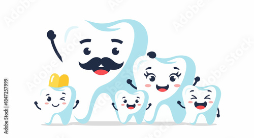 Happy Tooth Family Characters