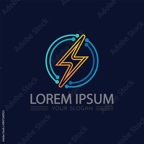 Industrial Lightning Power Logo Showing Heavy Thunder Symbol for Manufacturing Business Branding