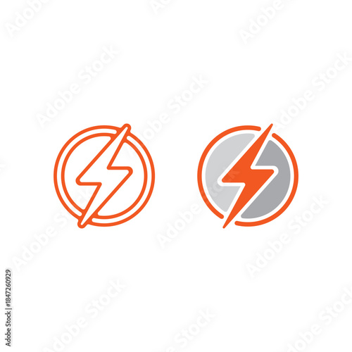 Strong Electric Thunder Logo Capturing Intense Lightning Flash for Powerful Brand Presentation