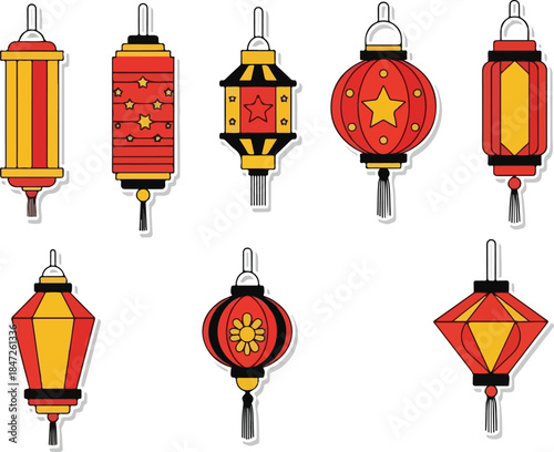 Festive Asian Lantern Collection Decorative Oriental Illumination