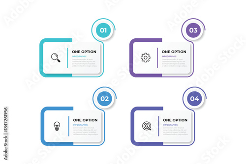 Vector Infographic label design template with icons and 4 options or steps. Can be used for process diagram, presentations, workflow layout, banner, flow chart, info graph.