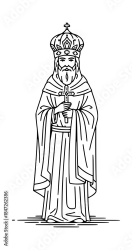 Orthodox Christmas | Eastern Orthodox | Feasts, liturgy line art
