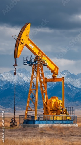 Crude oil is retrieved from the production oil well using a beam pump or donkey pump.