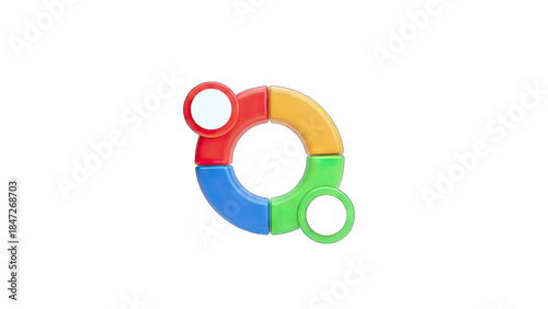 Colorful Ring Toy Isolated on White Background