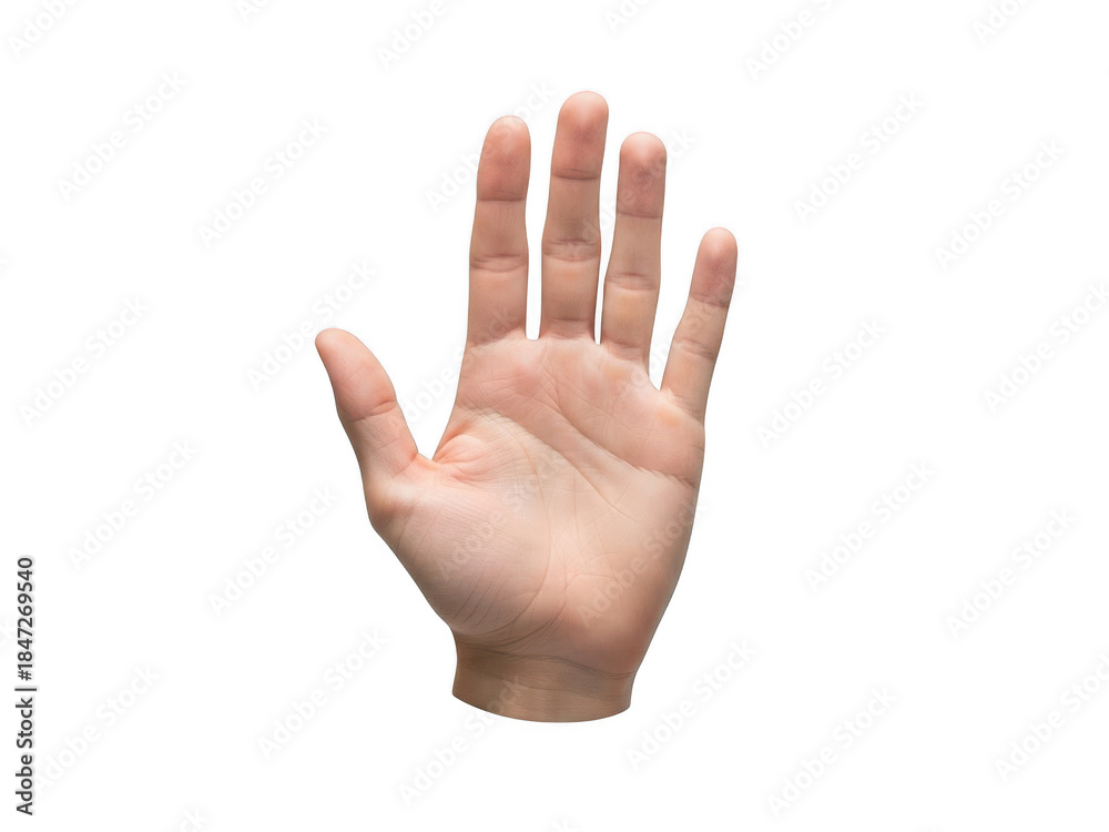 Naklejka premium Hand making stop gesture isolated on transparent background