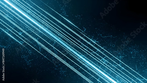 Abstract Glowing Neon Speed Light Lines Technology Background