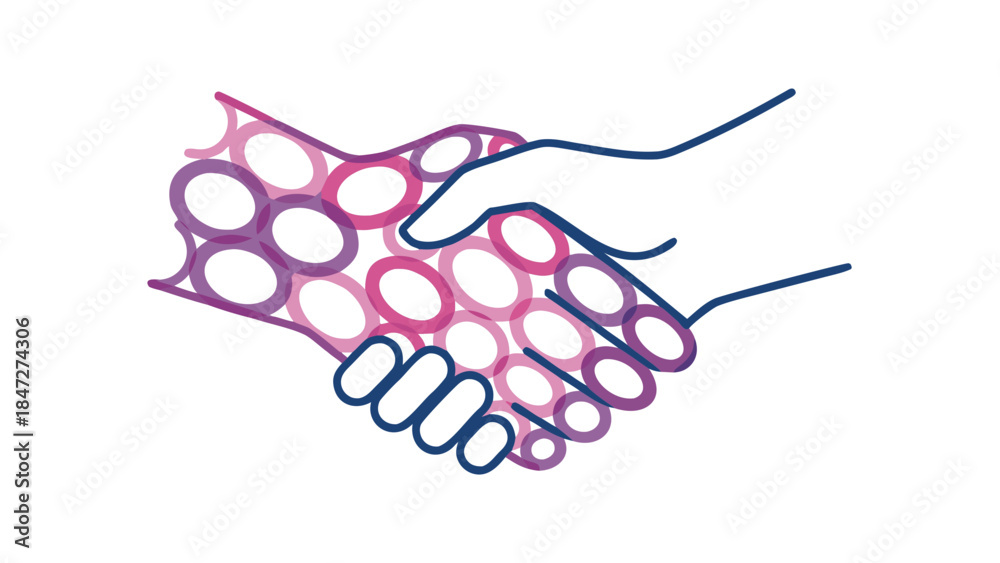 Obraz premium Abstract Handshake with Geometric Pattern