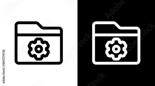 Folder Settings With Icon Set Design