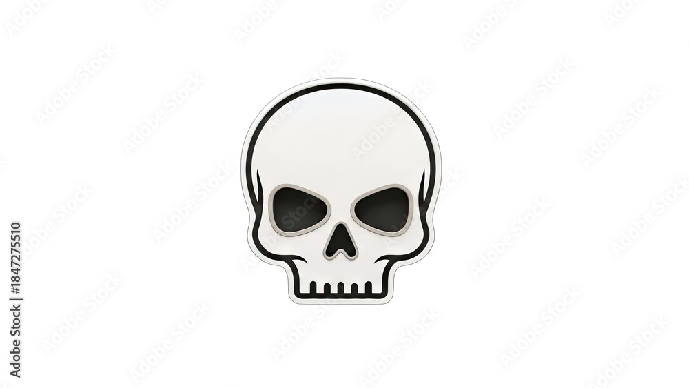 Fototapeta premium Skull Icon on White Background