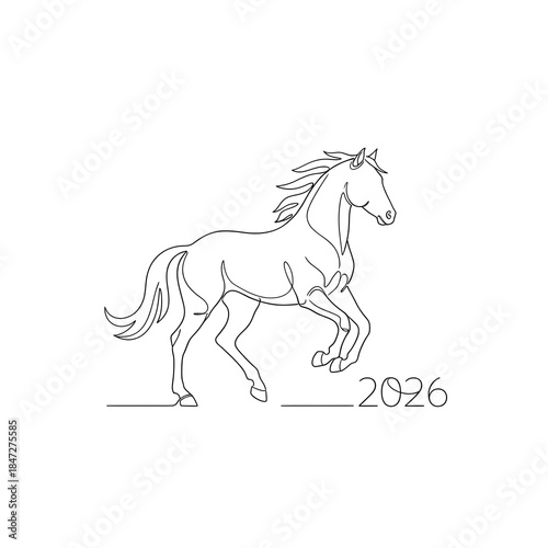 Line Art Horse 2026 Elegant Outline Illustration