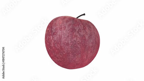 Realistic Red Apple on White Background