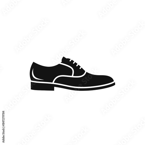 Classic Black Oxford Shoe Icon - A Formal Footwear Symbol for Business and Dress Occasions