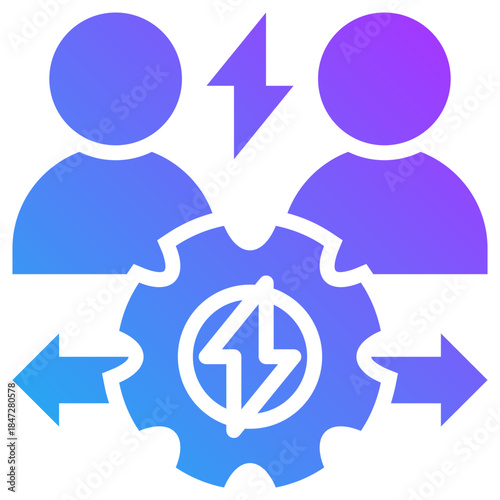 Conflict resolution  icon for strategic planning, website, application, printing, document, poster design, etc